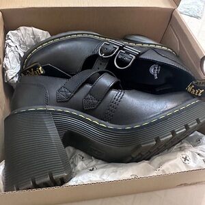 Dr. Martens Black Platform Buckle Shoes